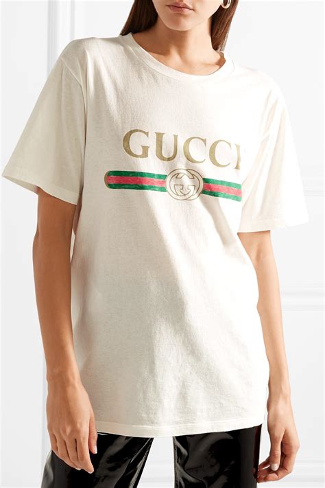 gucci printed cotton-jersey t-shirt|Gucci t shirt women.